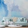 Watercolor Blue Brush Wallpaper Mural