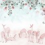 Papier peint cerfs dans le jardin floral