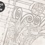 Papier peint art dessin colonne grecque antique