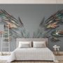 3D Embossed Look Dark Wing Wallpaper Mural
