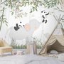 Panda Bear on Elephant Wallpaper Mural