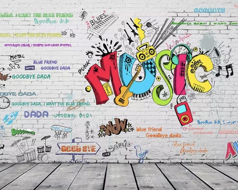Street Graffiti Rock Music Wallpaper Mural