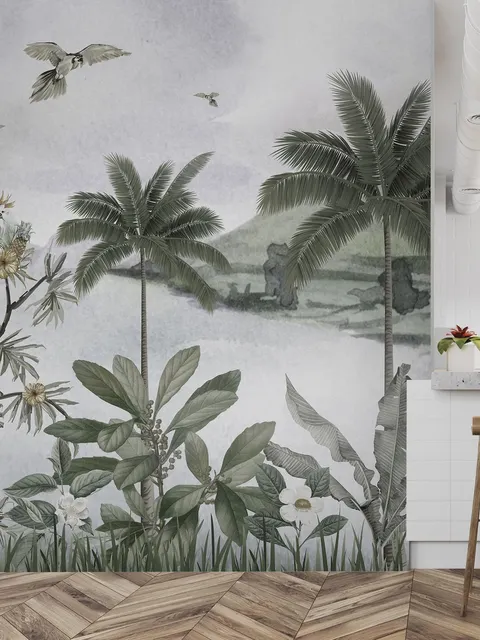 Tropical River Landscape Wallpaper Mural