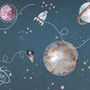 Kids Shining Space with Watercolor Bear Astronaut Wallpaper Mural