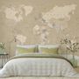 Brown & Brown Political World Map Wallpaper Mural