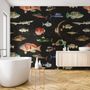 Vintage Ocean Fish Art Wallpaper Mural