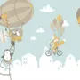 Big Air Balloon with Cute Animals Wallpaper Mural