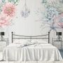 Pink Blue Soft Floral Wallpaper Mural