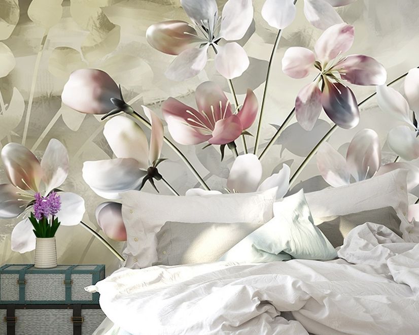 Oil Painting Pastel Floral Wallpaper Mural