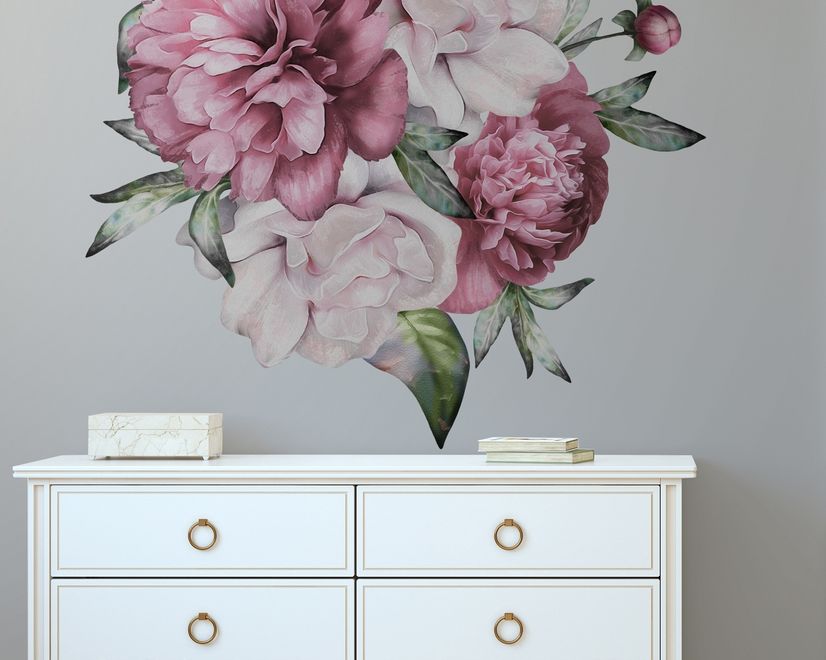 3D Dutch Floral Peony Flower Bouqet Wall Decal Sticker