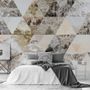 Geometric Trigon with Forest Pattern Wallpaper Mural