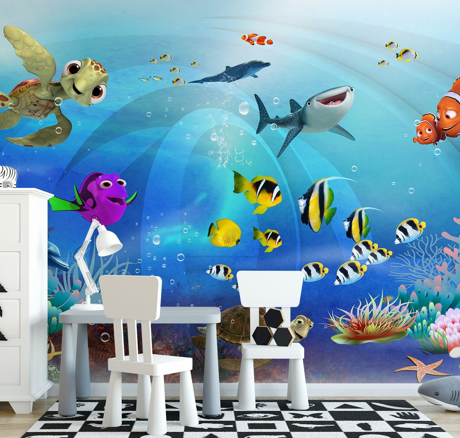 Cartoon Undersea Wallpaper Mural - Peel and Stick