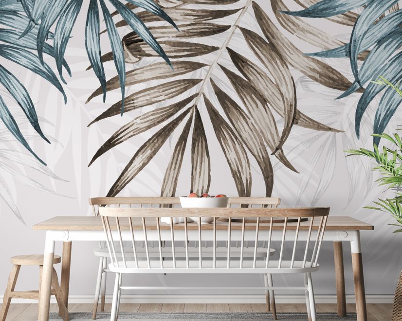Vintage Palm Leaf Wallpaper Mural