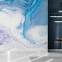 Abstract Turquoise Wave Pattern Wallpaper Mural