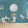 Astronaut Girls in the Space Ship Wallpaper Mural