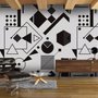 Fototapete mit schwarzen und weißen geometrischen Formen