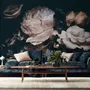 Dark Floral Peony Bouquet Wallpaper Mural
