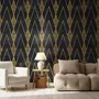 Art Deco Triangle Line on Dark Background Wallpaper Mural