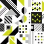 Black Yellow Geometric Shapes Wallpaper Mural