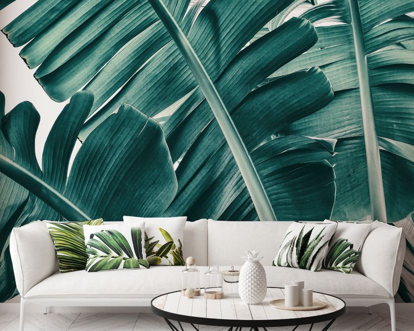 Tropical Palm Leaves Wallpaper Mural