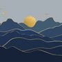 Gold Look Landscape Sunrise Sunset Wallpaper Mural