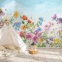 Papier peint panoramique floral pour la chambre d'enfant