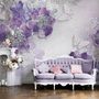 Papier peint panoramique violet avec papillons Swarovski