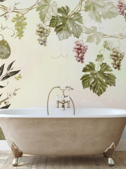Soft Tropical Grape Trees and Durian Fruits Wallpaper Mural
