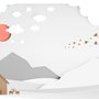 Papier peint panoramique paysage montagneux blanc et gris pour enfants