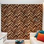 Fototapete mit geometrischem Chevron-Muster in Holzoptik