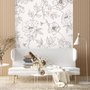 Papier peint panoramique floral avec dessin de coquelicot