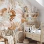 Neutral Boho Plants with Palm Leaf Wallpaper Mural
