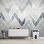 Zigzag Pattern with Dot Work Wallpaper Mural