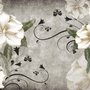 Vintage Creme Blumen Kunst Fototapete