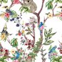Tiere auf blühendem Baum Fototapete