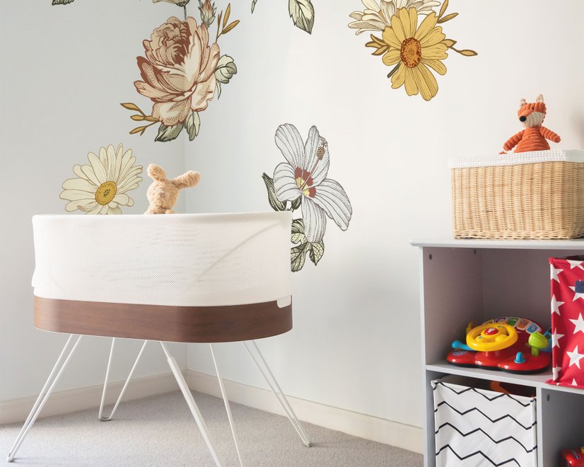 Nursery Soft Vintage Peony Floral Wall Decal Sticker