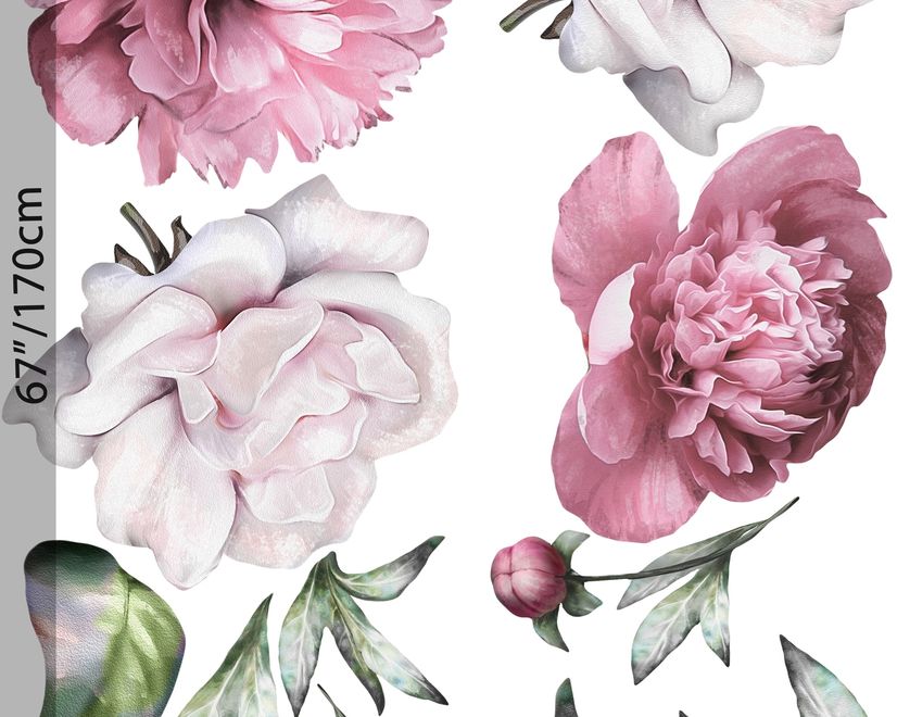 3D Dutch Floral Peony Flower Bouqet Wall Decal Sticker