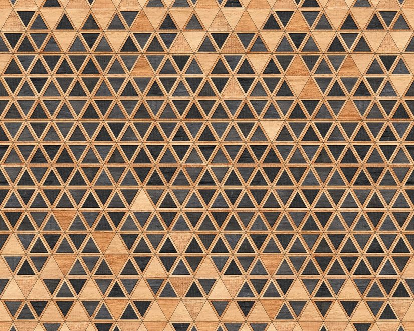 Geometric Triangle Shape Wood Texture Effect Wall Mural 