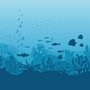 Papier peint panoramique des enfants sur les eaux souterraines et les poissons