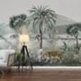 Vintage Exotic Landscape with Wild Animals Wallpaper Mural