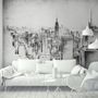 Monochrome Charcoal City Wallpaper Mural