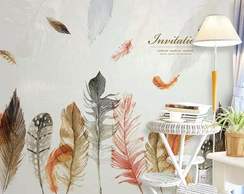 Vintage Feather Wallpaper Mural
