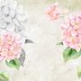 Papier peint panoramique art floral d'hortensia