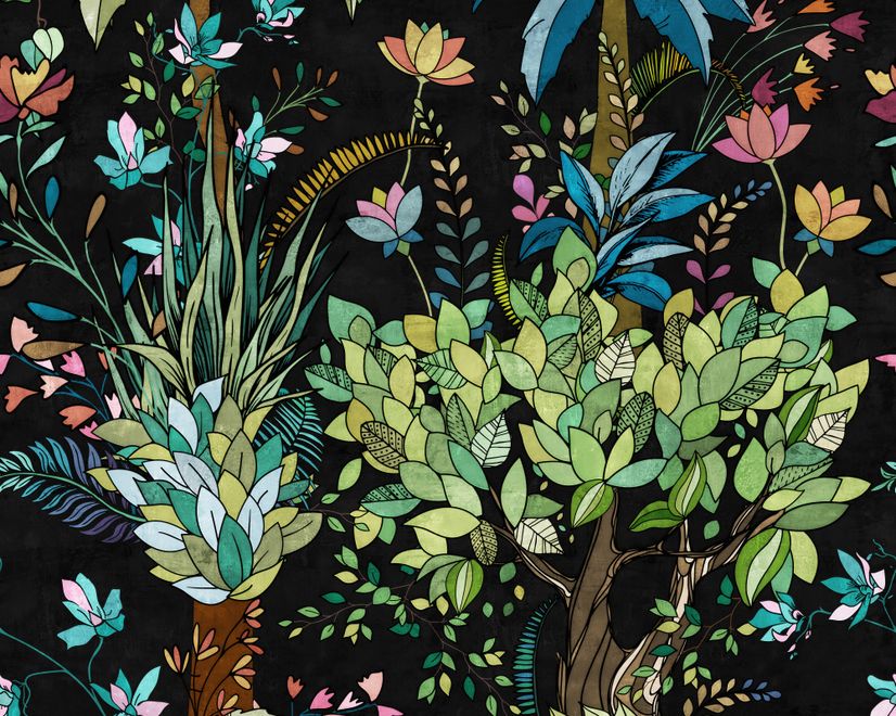 Vintage Big Tree Forest Wallpaper Mural