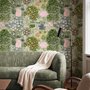 Watercolor Citrus Trees and Floral Brach Wallpaper Mural