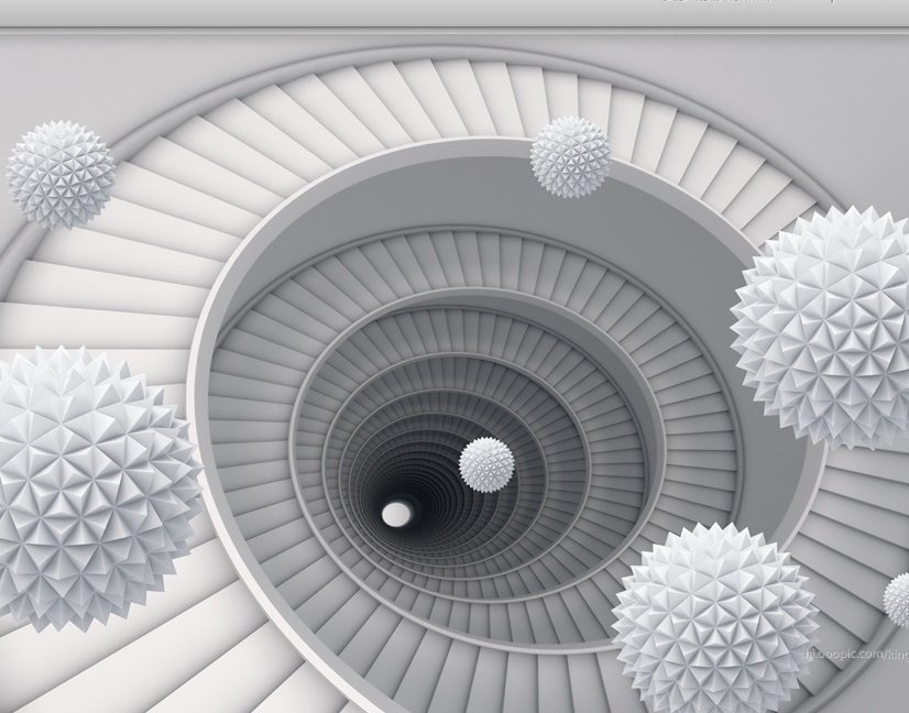 Abstract Fractal with Staircase Wallpaper Mural