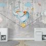 Slackline with Cartoon Elephant on the Ball Wallpaper Mural
