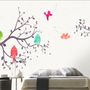Kinder Cartoon Baum mit Bunten Singvögeln Fototapete