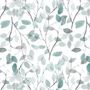 Blue Leaf Pattern Wallpaper Mural