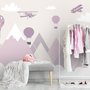 Fototapete Kinderzimmer Berglandschaft mit Heißluftballons
